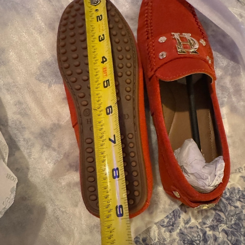 Holland Cooper Red Suede  driving Loafers for Women - Picture 8 of 11